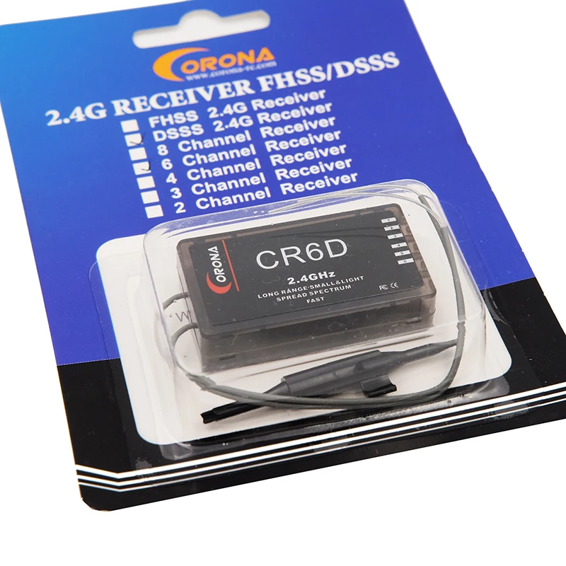 Ресивер Corona CR3D/CR4D/CR6D/CR8D 2 4 ГГц 3 канала 8 каналов (V2 DSSS) совместим с CT8Z/CT8J/CT8F для