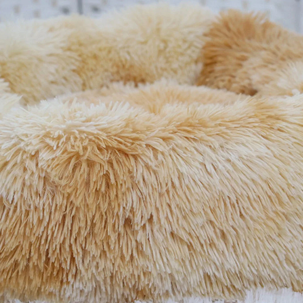 Plush Super Soft Pet Bed Kennel Dog Round Cat Winter Warm Sleeping Bag Puppy Cushion Mat Portable Cat Supplies 40/50/60cm