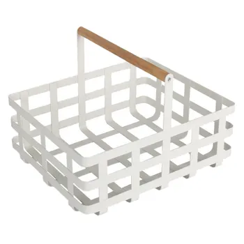 

1pc Iron Storage Basket Hollow-carved Basket with Handle Sundries Basket Fruit Container for Bathroom Desktop Kitchen Home