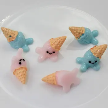 

10/50pcsKawaii Simulation Food 3D Resin New Spilled Ice Cream Flatback Cabochon For DIY Decorative Craft Scrapbooking Accessorie