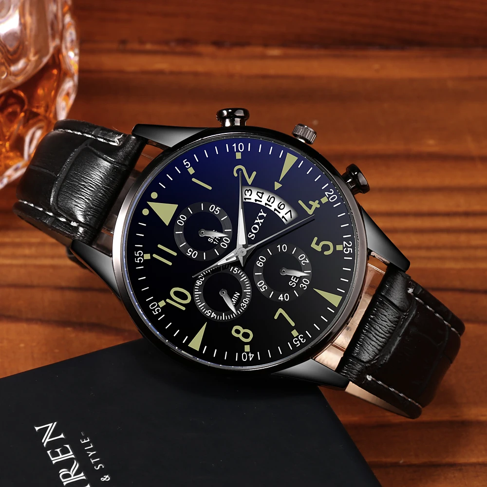 Мужские часы Relogio Masculino мужские s часы лучший бренд класса люкс спортивные наручные часы мужские часы кожаный ремешок кварцевые часы reloj hombre