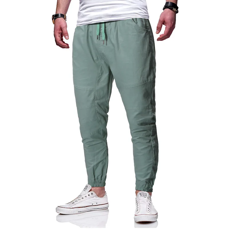 

2019 New Style Simple Men Casual Loose Bib Overall Skinny Solid Color Versatile Athletic Pants