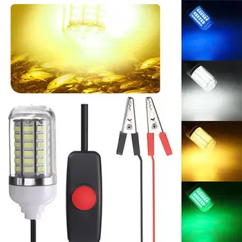 

12-24V LED Submersible Freshwater Saltwater Underwater Night Fishing Light Lures Fish Finder Lamp Attracts Prawns Squid Krill