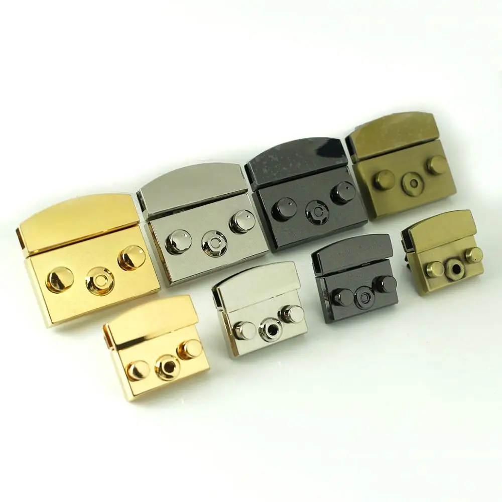 

Rectangular Metal Press Push Lock Bag Briefcase Spring Lock Snap Decorative Clasps Closure Leather Craft Diy Hardware Accessory