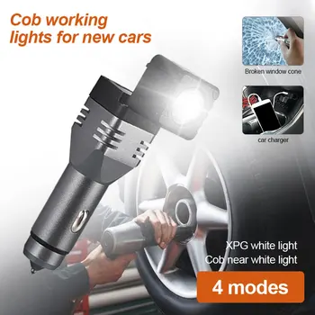 

Car Charger Led Flashlight COB Emergency Lighting Bulb Torch Built in Rechargeable Battery Lantern