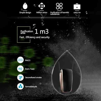 

Mini Personal Air Purifier,USB Portable Hanging Necklace with Negative Ion Air Freshener Low Noise,Ran Color