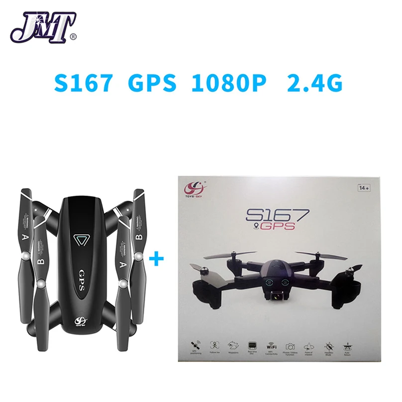 JMT S167 gps Дрон Складная камера 4K HD Selfie 5G RC Квадрокоптер wifi FPV Off-Point Летающий жесты Фото Видео Мини вертолет - Color: 2.4G 1080P Gift Box