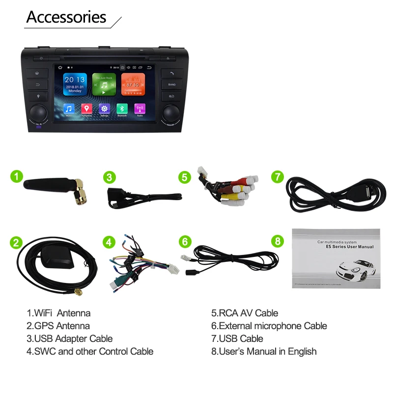Eunavi 2 din Android 9 автомобильный DVD мультимедийный плеер для Mazda 3 2004-2009 gps-навигация, радио, стерео головное устройство TDA7851 7 дюймов wifi