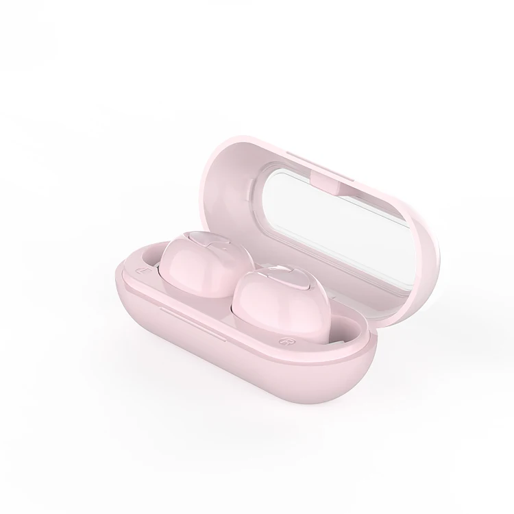 Мини Bluetooth 5,0 гарнитура многоцветный Макарон беспроводная Bluetooth гарнитура Переносной Контейнер-капсула стерео звук для iphone samsung Xiaomi - Цвет: pink