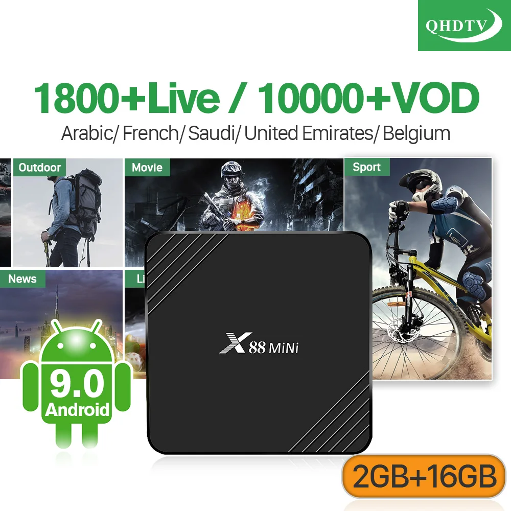 X88Mini IP tv Арабский индийский Android 9,0 Франция smart tv box 2G 16G по всему миру Live IP tv подписка QHD tv IP tv Italia UK Arab