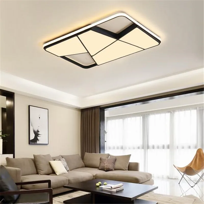 Современный светодиодный потолочный светильник для гостиной, спальни, Прямоугольный светильник, внутреннее освещение, светодиодный потолочный светильник