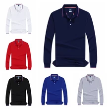 Мужские поло осеннее, модные мужские рубашки высокого качества с длинными рукавами, хлопковые рубашки поло дышащие топы, футболки для гольфа, тенниса Мужские поло осеннее, модные мужские рубашки высокого качества с дли