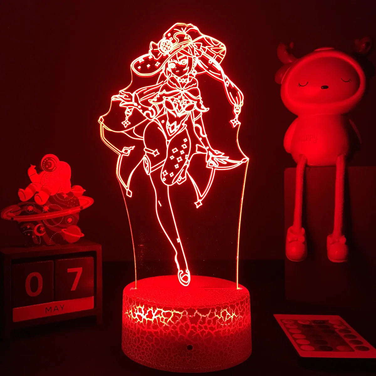 portable night light Game Nightlight Genshin Impact Mona Figure Color Changing Usb Battery Powere Bedside Lamp for Bedroom Decor Gamer Birthday Gifts home depot dinosaur light