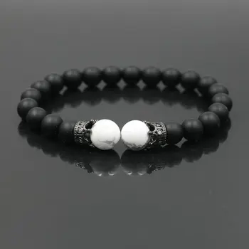 Charm Bracelet for Men Fashion Luxury Crown Chakra Beads Bracelet For Women Men Couples Buddha Jewelry Pulseira bileklik