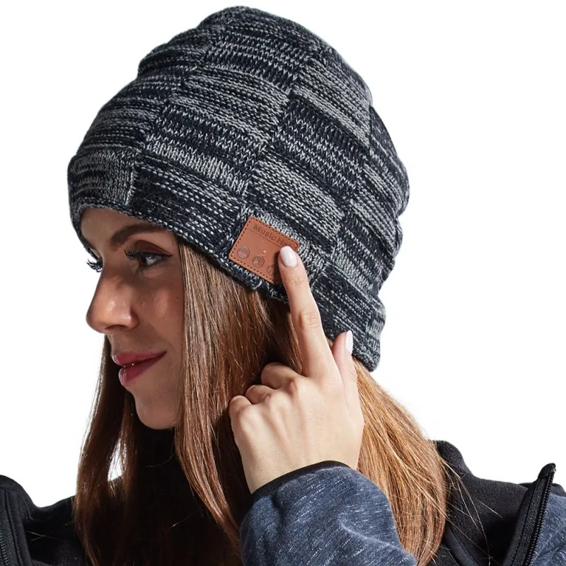 Вязаная шапка для Bluetooth V5.0, съемные bluetooth-стереонаушники, наушники, шапка бини, головной убор