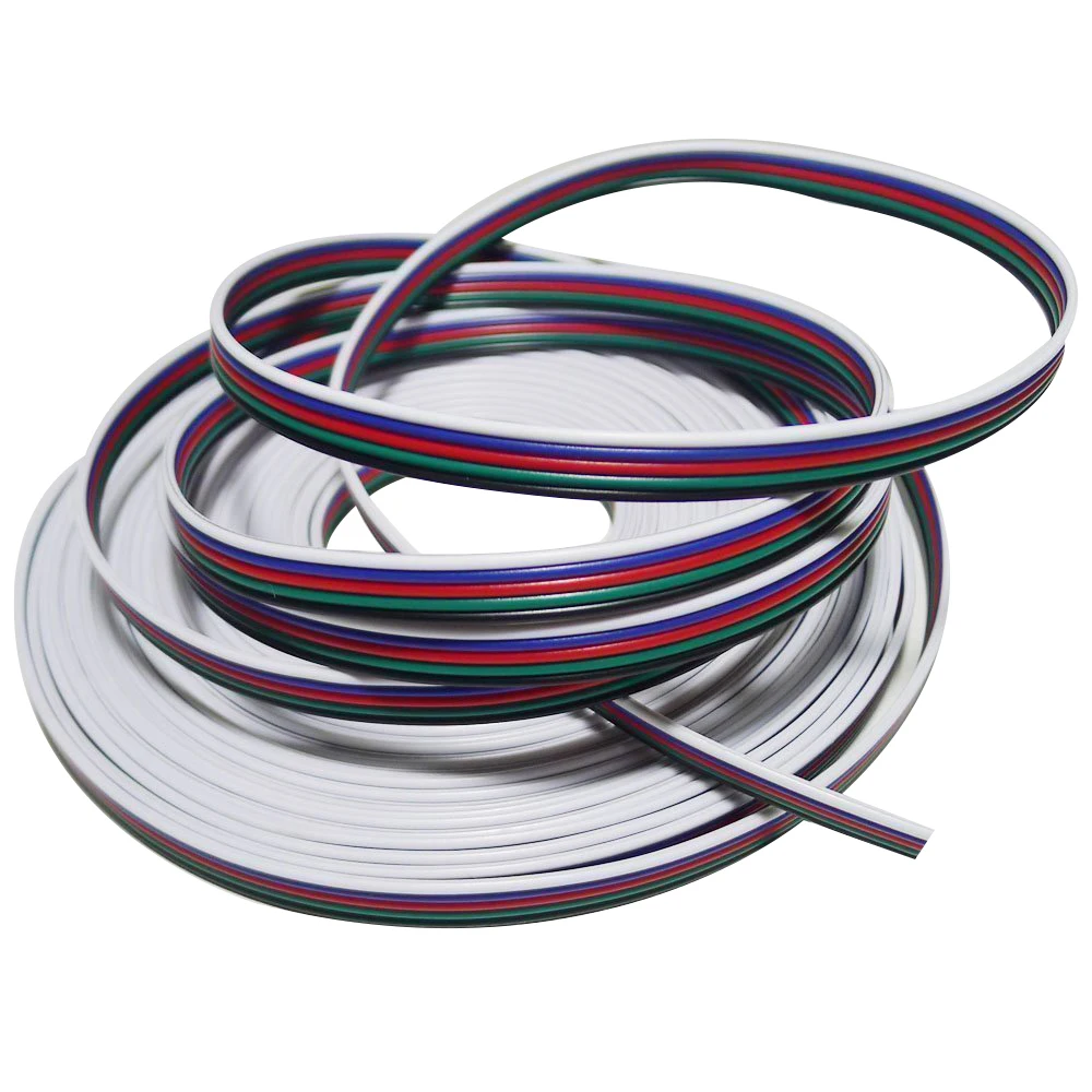 1~100 meters 2pin 3pin 4pin 5Pin 22 AWG Extension Electric Wire Cable Led Connector For 5050 3528 5630 RGBW RGB CCT LED Stirp