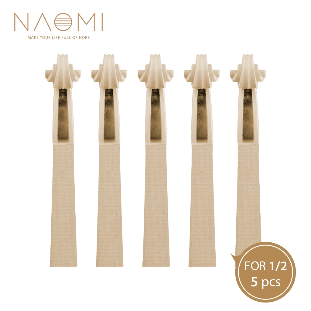 

NAOMI 5pcs/1set Violin Neck Hand Carved Maple Wood Violin Parts For 1/2 Violin Stringed Instruments