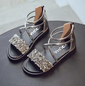 

Hot Sell Summer Glitter Roman Boots High-top Girls Sandals Kids Diamond Sandals Toddler Child Sandals Girls High Quality Shoes