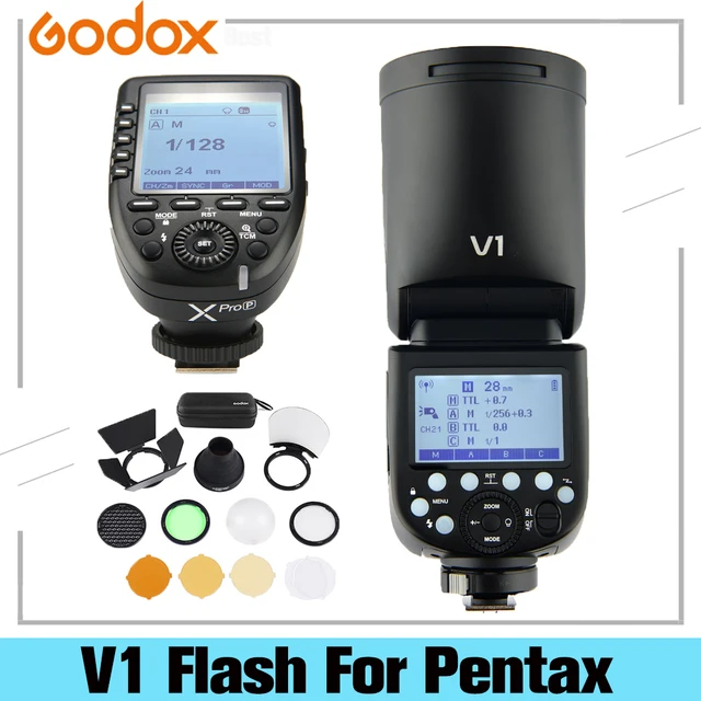 $US $299.00 Godox V1 V1-P Li-on TTL On-Camera Round Flash TTL 1/8000s HSS Lithium Battery Speedlight For Pentax
