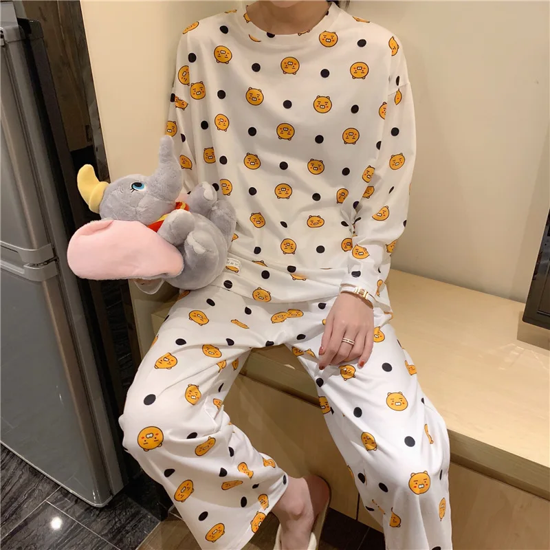 Pijama Feminino Inverno для женщин, пижама с длинным рукавом, женская мода, свободная, увеличивающая рост, с рисунком крокодила, повседневная домашняя одежда