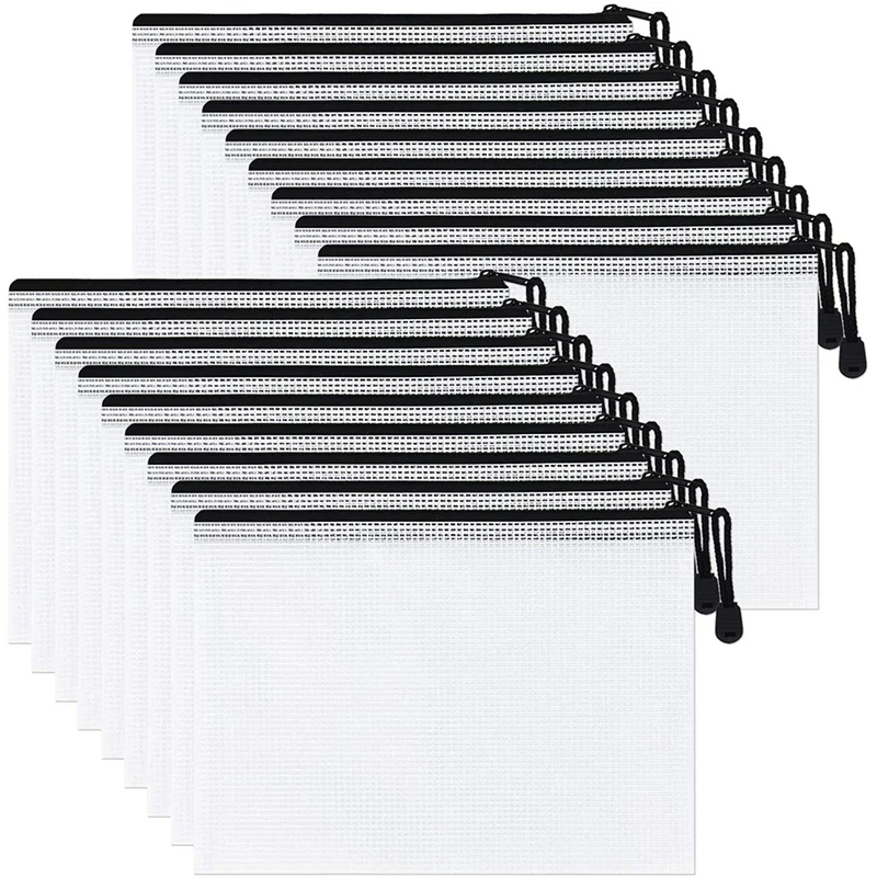 Bolsa con cremallera de malla A5, paquete de 18 bolsas de almacenamiento para juegos de mesa, escuela, suministros de oficina y viaje