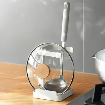 

Home Wall Mounted Kitchen Racks hot pot storage rack free of perforated sitting spoon kitchen shelf WJ32307