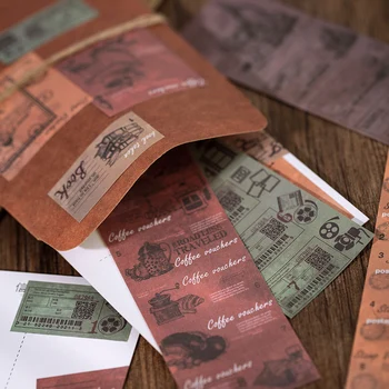 

Vintage Old Object Tickets Retro Paper Bill Writable Decorative Sticker DIY Scrapbooking planner Diary Album Label Stickers