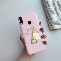 Cute Letters Soft TPU Silicone Phone Case - Bumper Protection for Huawei P Smart 2019 (Pink-Z)
