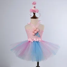 Платье-пачка для девочек с рисунком мороженого; милое розовое платье с фатиновой юбкой на день рождения для маленьких девочек; подарок на день рождения; костюм на Хэллоуин; От 1 до 12 лет