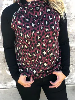 

Women Long Sleeve Jumper Pullover Tops Winter Leopard Print Hoodie Sweatshirt
