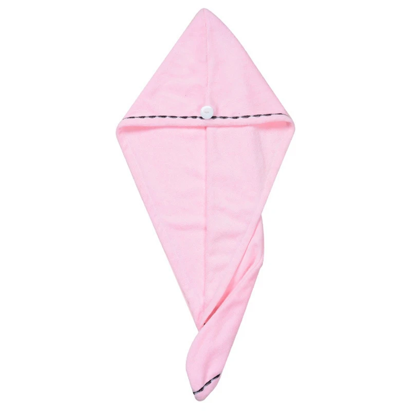 Утолщенное полотенце для сухих волос из микрофибры, Быстросохнущий тюрбан, супер абсорбент, женская шапка для волос, обертка с кнопкой, тюрбан