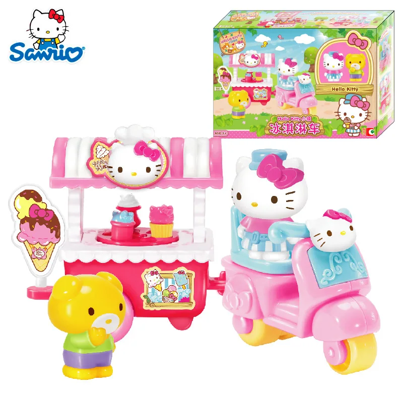 

2020 New Genuine Hello Kitty Toys Small Town Ice Cream Truck Boys and Girls Simulation Play House Children Christmas Gift Toys