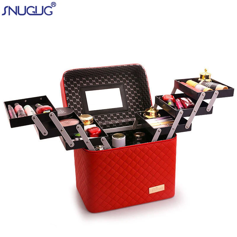 

Multi-layer Women Makeup Bag Large Capacity Professional Cosmetic Bag Organizer For Cosmetics Fashion Toiletry Bags Suitcases