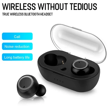 

TWS Bluetooth 5.0 Contact Wireless Headset Stereo Sports Waterproof Headphones for IOS Noise Reduction Earphone