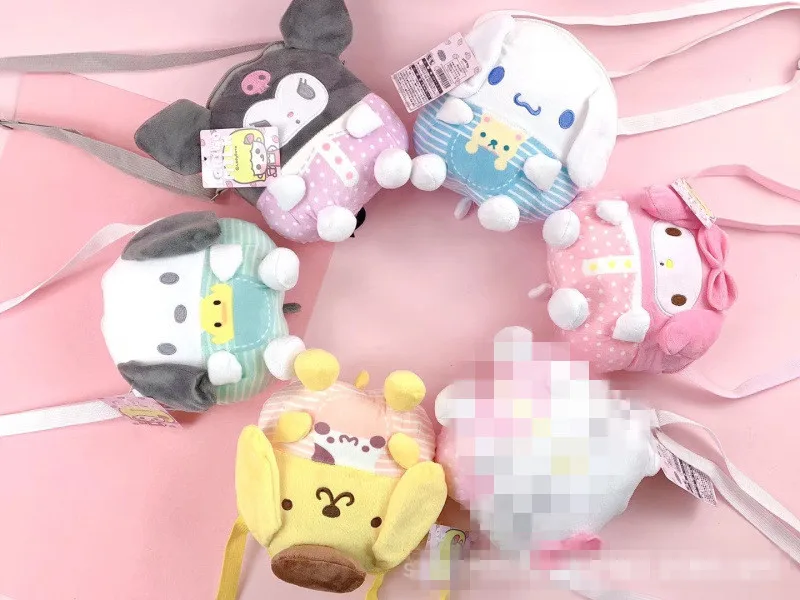 60 шт./лот " плюшевый Кошелек Sanrio KT My melody мягкий чехол для мобильного телефона Cinnamoroll Собака Мягкие плюшевые сумки для игрушек кулон