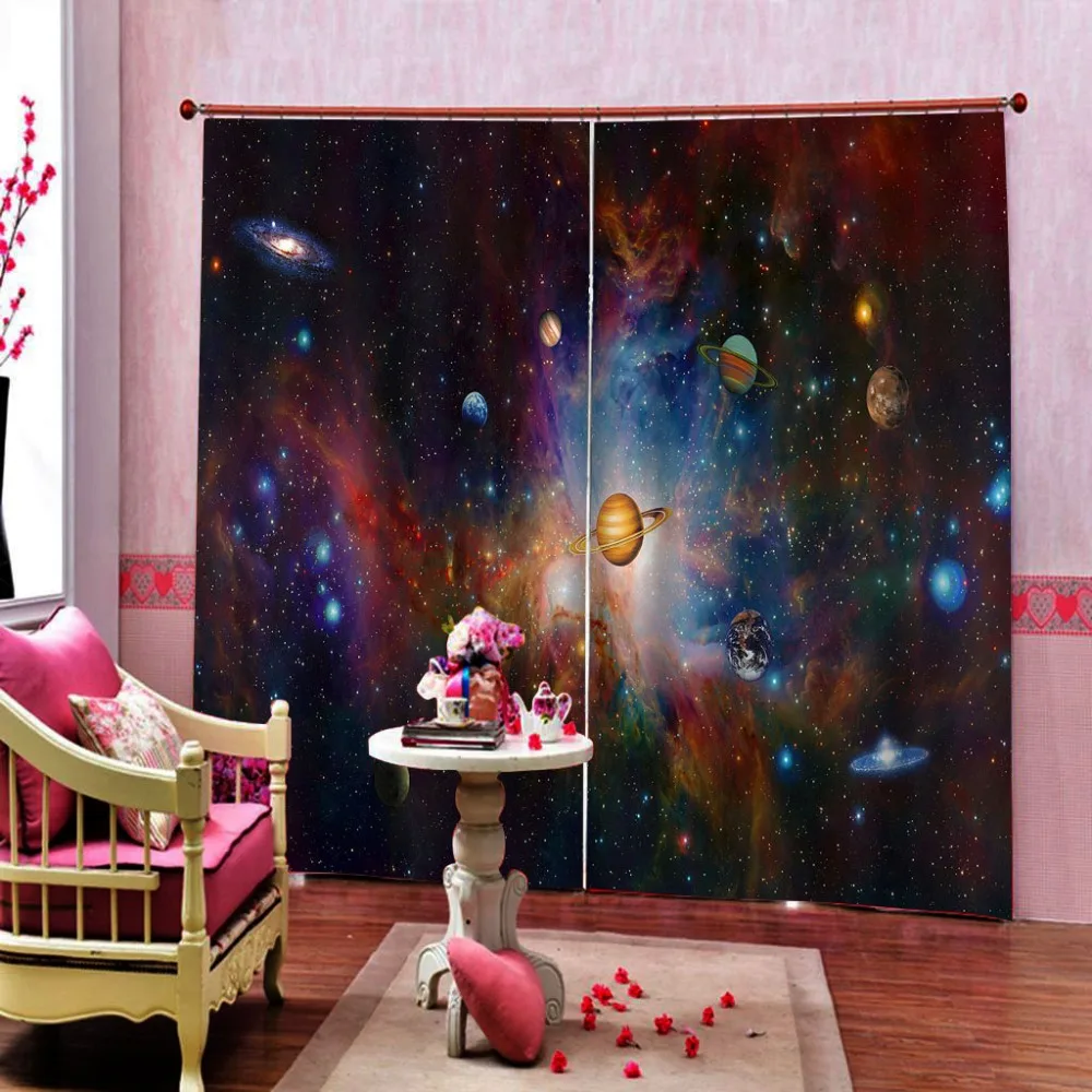 stars curtains Luxury Blackout 3D Window Curtains For Living Room Bedroom Starry sky curtains Blackout curtain