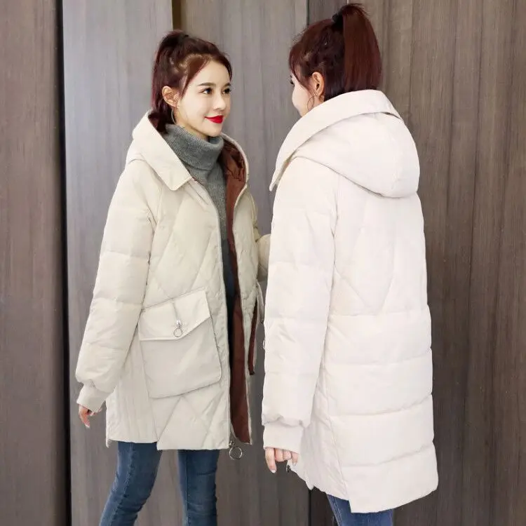 

Cool Fashion Loose-Fit Cotton-padded Clothes/Cotton Coat 2019 Winter Mid-length Elegant