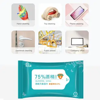 

10Pcs/lot Disposable 75% Alcohol Cotton Sheet Nail Cleaning Disinfection Bag Wipes Sterilize Disinfection Wipes Sterilize 99.9%