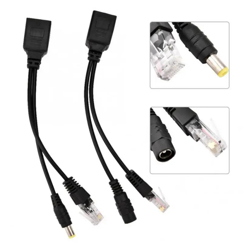 

1 Pair 2 PCS Passive Power Over Ethernet Injector Splitter Cable Kit High Precision Temperature Sensor With RJ45 Connector