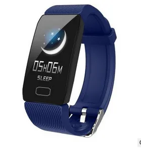 Синий Bluetooth Смарт-часы для сна фитнес-трекер HeartRate кровяное давление Minitor часы водонепроницаемые спортивные браслеты для iOS Android - Цвет: Синий