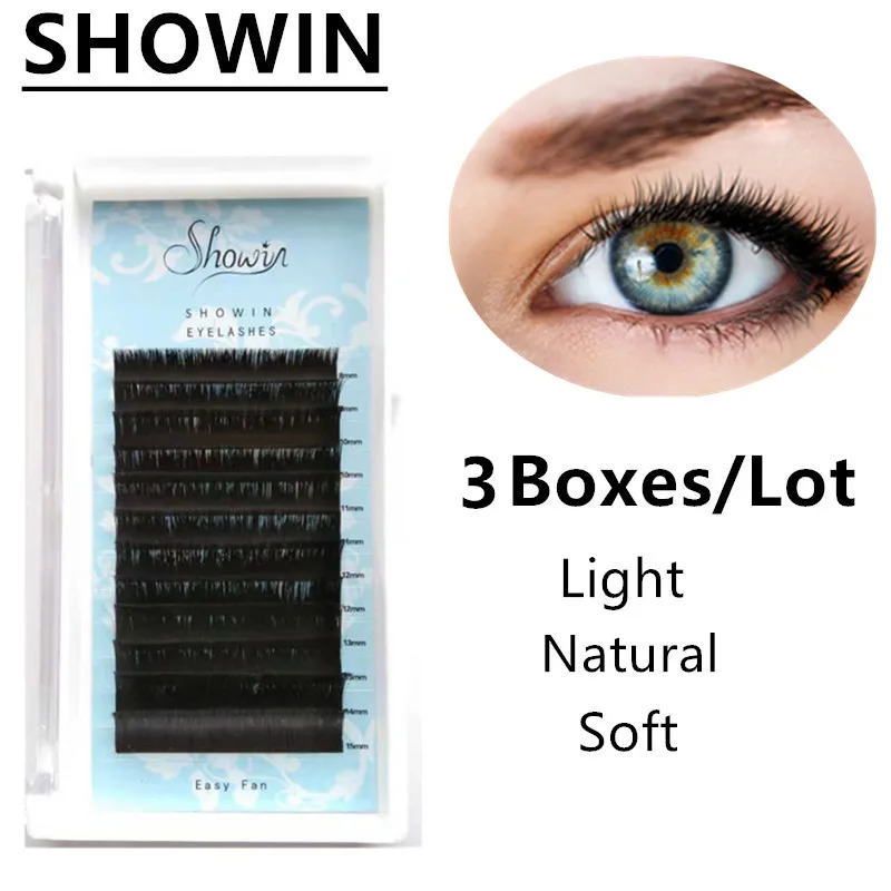 

3 Boxes Soft 3D Mink Lashes Natural Extension Easyfan Lashes Individual Eyelash Extension Makeup Cilia Professional Faux Cils