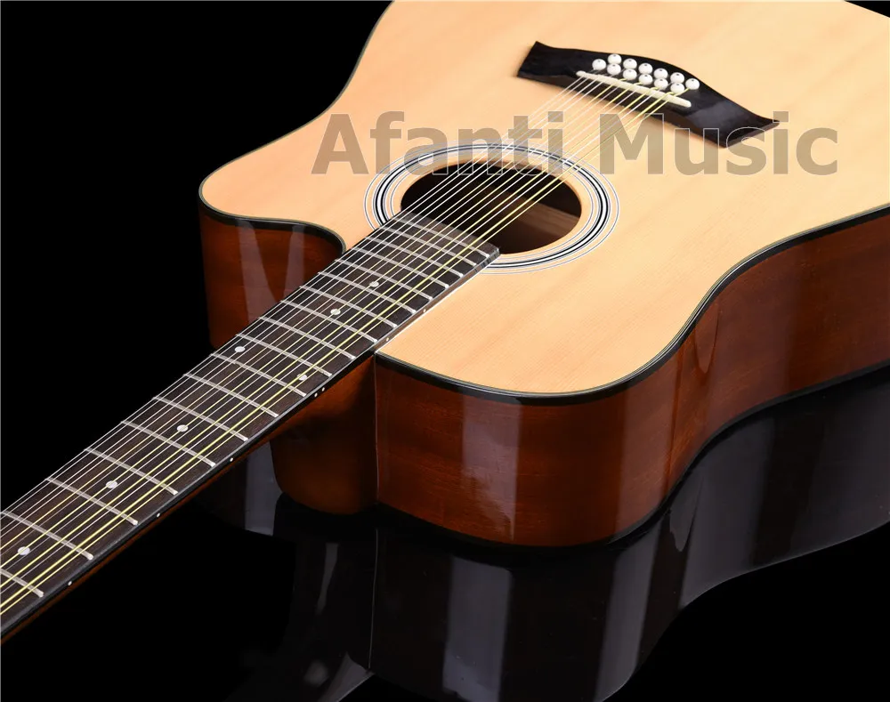 Afanti музыка ель Топ, Sapele назад и стороны, 12 струн гитара Акустическая гитара(ATS-1106