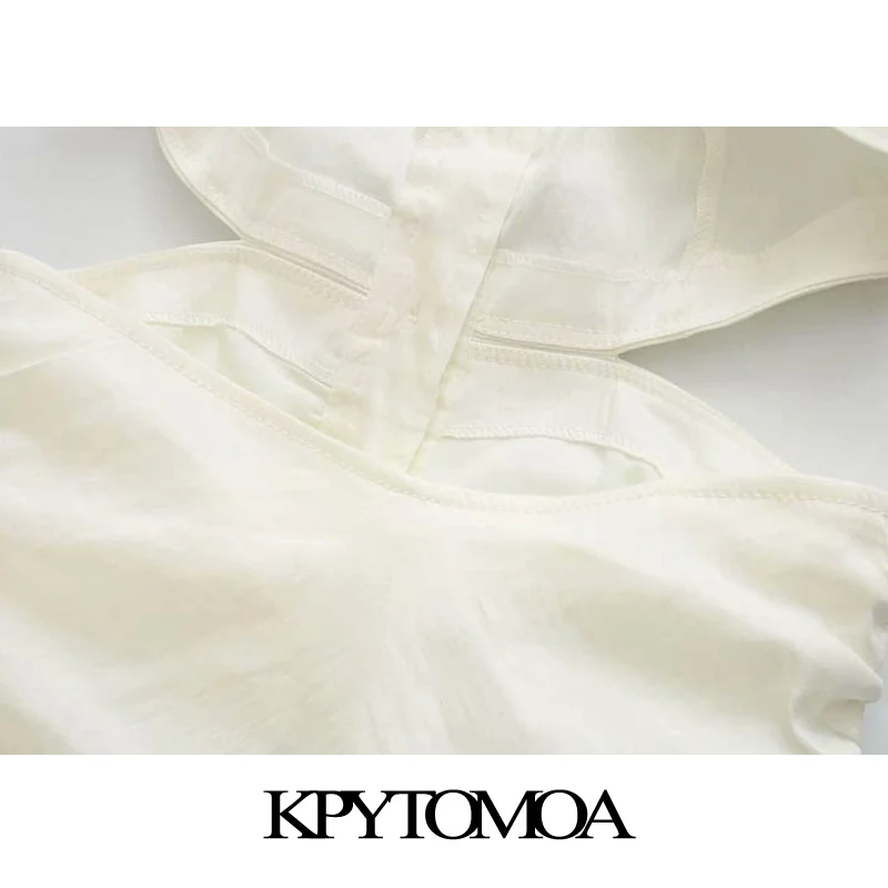 Женское платье средней длины KPYTOMOA винтажное с открытой спиной и коротким рукавом