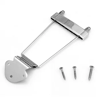 

Chrome 6 String Guitar Tailpiece Trapeze Silvery Open Frame For Archtop Guitar