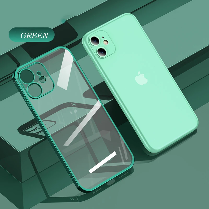

2020 Anti Shock Transparent Soft Tpu Electroplated Edge Film Cover Phone Case For iphone 11 Pro XS MAX X XR 6 7 8 PLUS Khushi