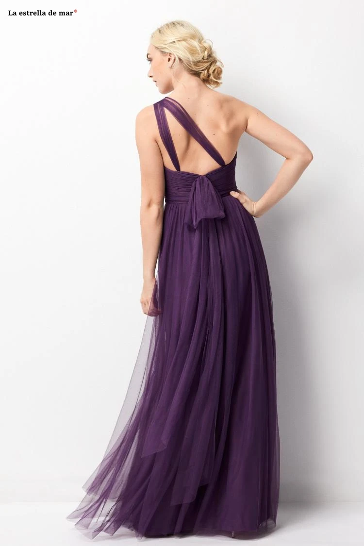 Плюс Размер Vestido de festa longo para casamento новая Тюлевая А-образная 4 стиля фиолетовые платья подружек невесты Плюс Размер свадебное платье