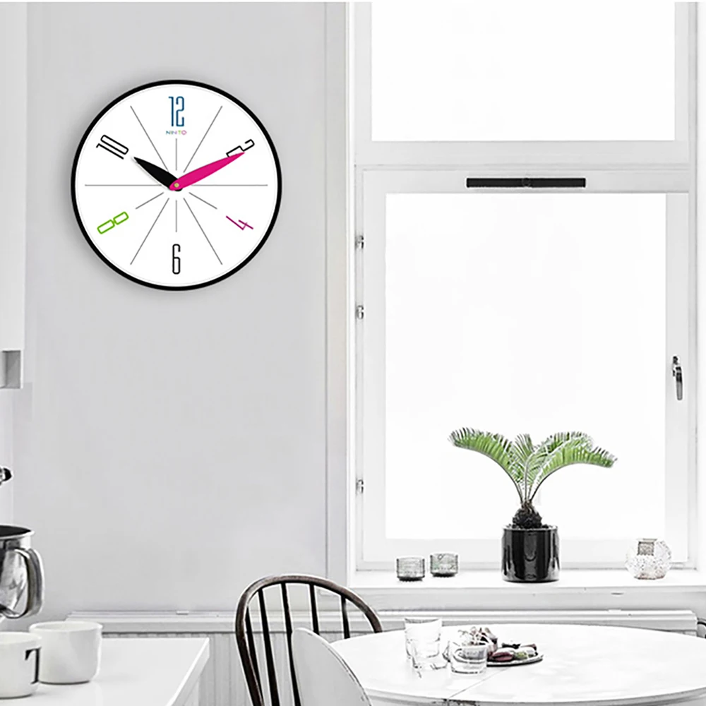 Бесшумные настенные часы для дома, гостиной, круглые, современный дизайн, цифровые часы