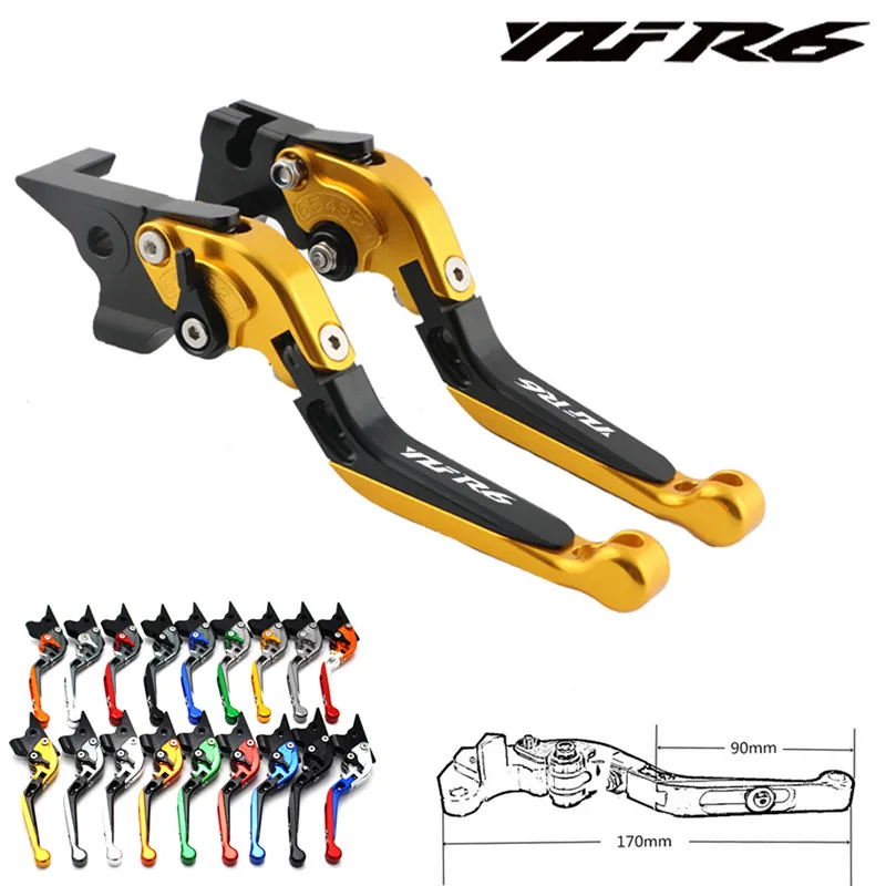 

Лазерный Логотип (YZF R6) синие + титановые CNC Регулируемые Рычаги Сцепления Мотоцикла Для Yamaha YZF R6 1999 2000 2001 2002 2003 2004