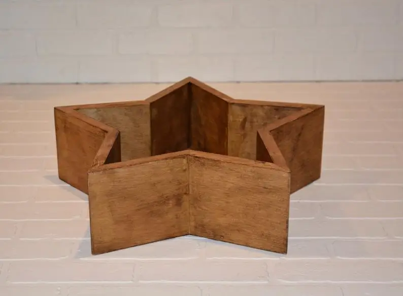 Newborn Photography Props Mini Baby Wooden Bed Baby Shoot Container Five-pointed Star Bed Photo Studio Posing Prop Creative Prop
