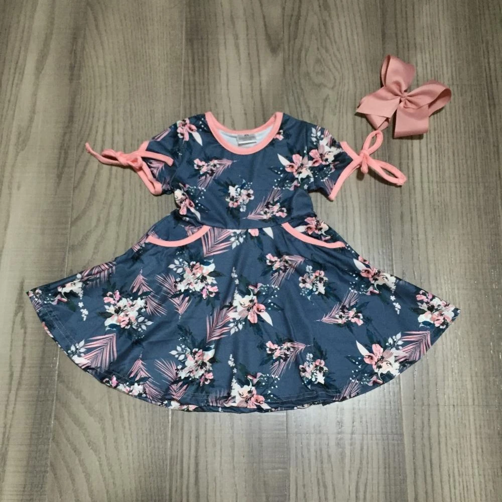 navy coral dress